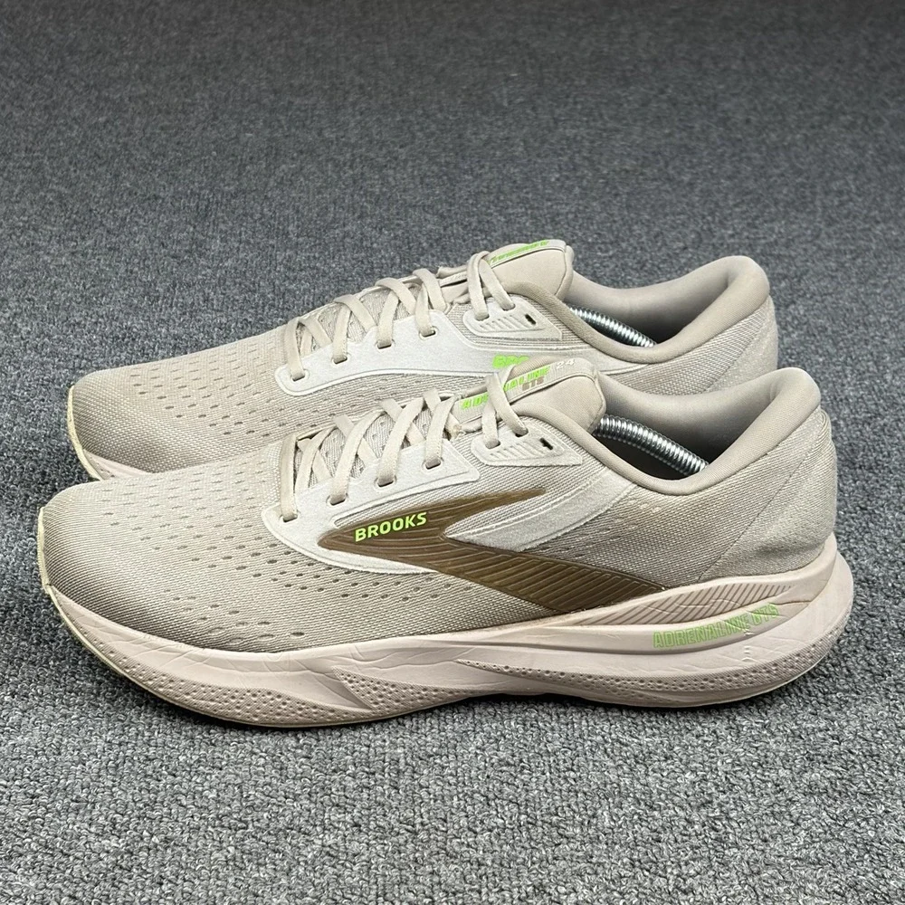 Brooks Adrenaline GTS 24 Mens Size 12 Beige Athletic Running Shoes Sneakers